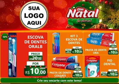 Modelo de Encarte para Encarte A4 Horizontal com o tema Um Natal de Ofertas para Higiene Pessoal