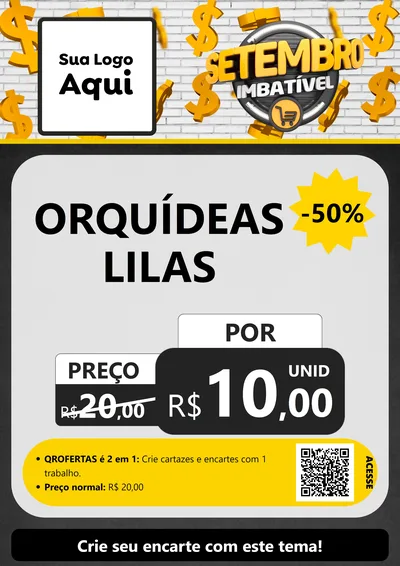 Modelo de Cartaz para Cartaz A4 Vertical com o tema Setembro Imbatível para Floricultura e jardim