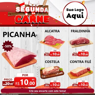 Modelo de Rede Social para Feed Facebook com o tema Segunda da Carne - Carnaval para Açougue