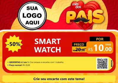 Modelo de Cartaz para Cartaz A4 Horizontal com o tema Mês Dos Pais para Informática
