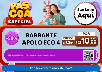 Modelo de Cartaz para Cartaz A4 Horizontal com o tema Páscoa Especial para Armarinho e Aviamentos