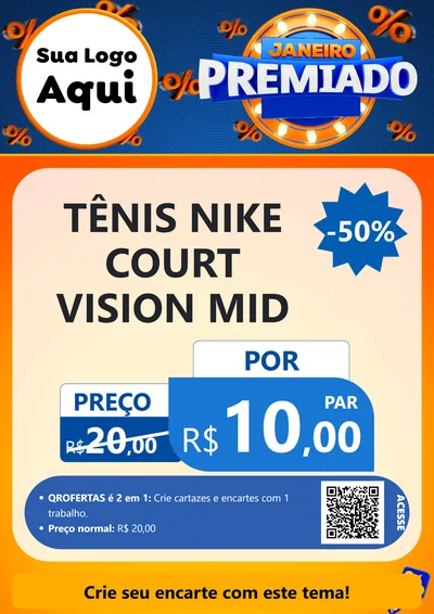 Modelo de Cartaz para Cartaz A4 Vertical com o tema Janeiro Premiado para Calçados