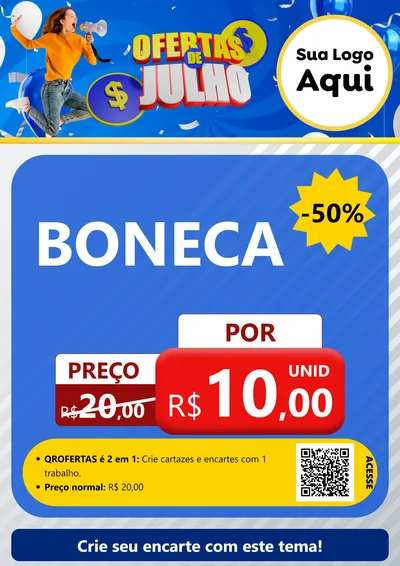 Modelo de Cartaz para Cartaz A4 Vertical com o tema Ofertas de Julho para Brinquedos