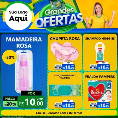 Modelo de Rede Social para Feed Facebook com o tema Grandes Ofertas para Bebês
