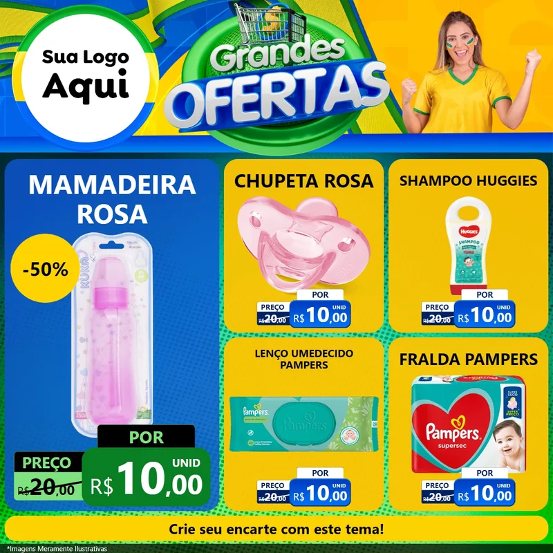 Modelo de Rede Social para Feed Facebook com o tema Grandes Ofertas para Bebês