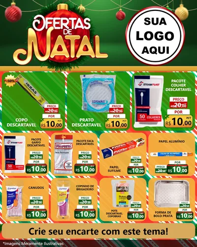 Modelo de Rede Social para Feed Instagram com o tema Ofertas de Natal para Embalagens