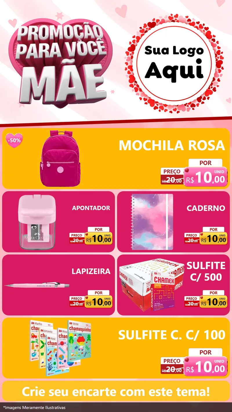 Modelo de TV para TV Vertical com o tema Promoção Para Você Mãe para Papelaria