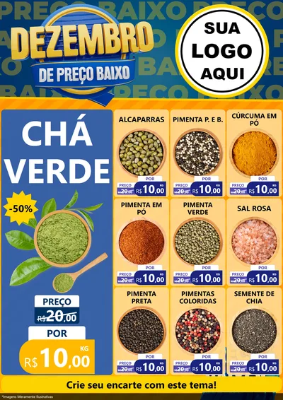 Modelo de Encarte para Encarte A4 Vertical com o tema Dezembro de Preço Baixo para Produtos Naturais