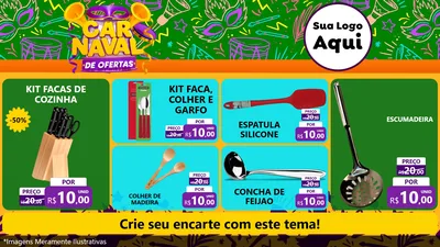 Modelo de TV para TV Horizontal com o tema Carnaval de Ofertas para Utilidades Domésticas