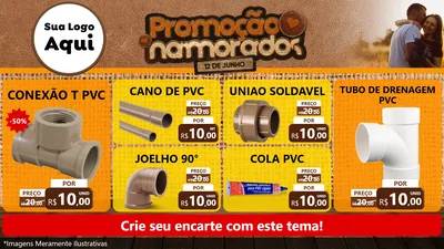 Modelo de TV para TV Horizontal com o tema Promoção Namorados para Tubos e conexões