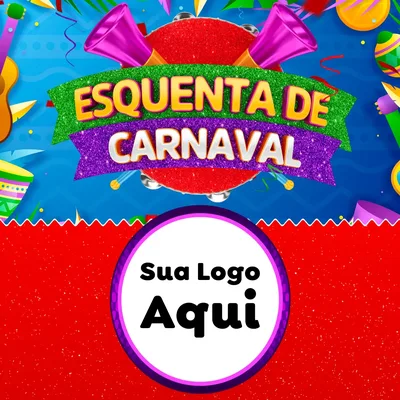 Modelo de Rede Social para Feed Facebook com o tema Esquenta de Carnaval para Supermercado