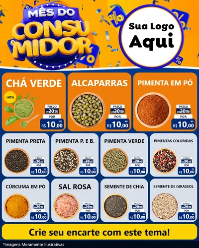 Modelo de Rede Social para Feed Instagram com o tema Mês do Consumidor para Produtos Naturais