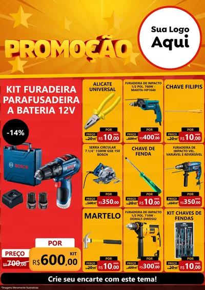 Modelo de Encarte para Encarte A4 Vertical com o tema Promoção para Maquinas e Ferramentas