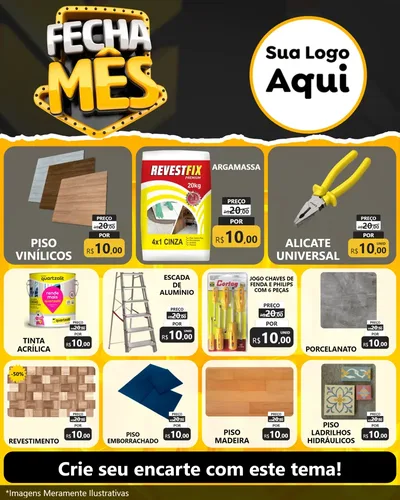 Modelo de Rede Social para Feed Instagram com o tema Fecha Mês para Material para Construção