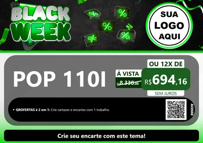 Modelo de Cartaz para Cartaz A4 Horizontal com o tema Black Week para Concessionaria de Motos