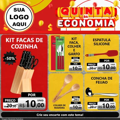 Modelo de Rede Social para Feed Facebook com o tema Quinta da Economia para Utilidades Domésticas