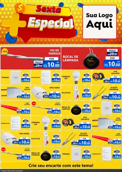 Modelo de Encarte para Encarte A4 Vertical com o tema Sexta Mais Especial para Materiais Elétricos