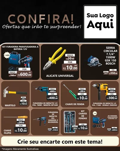Modelo de Rede Social para Feed Instagram com o tema Confira! Ofertas que irão te surpreender! para Maquinas e Ferramentas