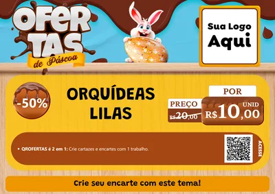 Modelo de Cartaz para Cartaz A4 Horizontal com o tema Ofertas de Páscoa para Floricultura e jardim