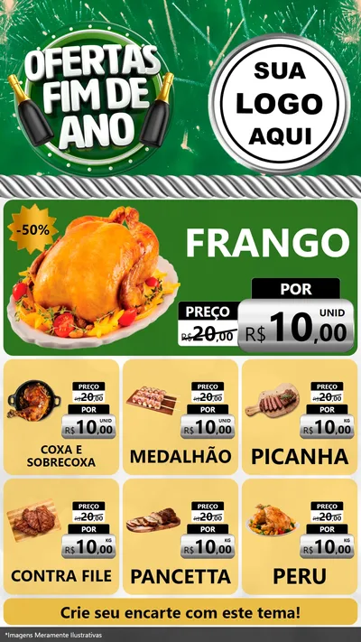 Modelo de Rede Social para Stories com o tema Ofertas Fim de Ano para Assados