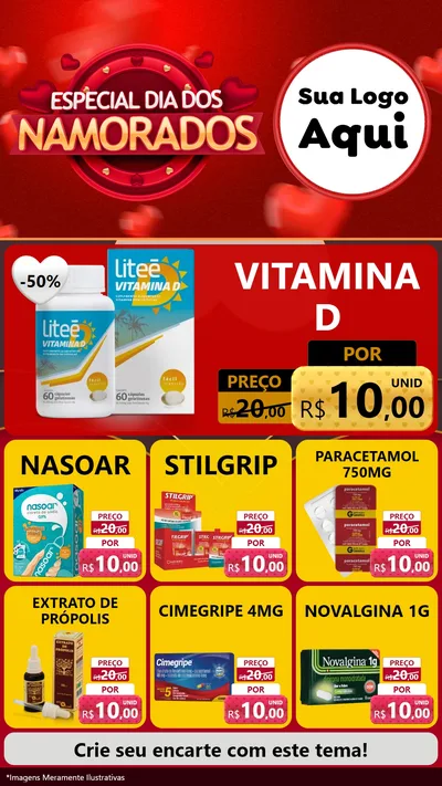 Modelo de Rede Social para Stories com o tema Especial Dia Dos Namorados para Farmácia