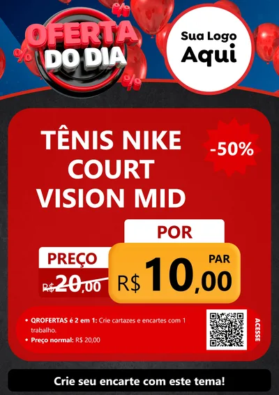 Modelo de Cartaz para Cartaz A4 Vertical com o tema Oferta do Dia para Calçados