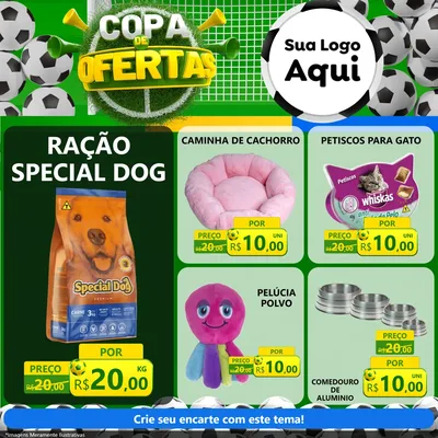 Modelo de Rede Social para Feed Facebook com o tema Copa De Ofertas para Pet Shop