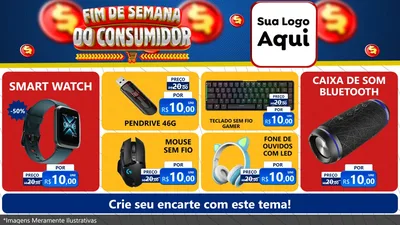 Modelo de TV para TV Horizontal com o tema Fim de Semana do Consumidor para Informática