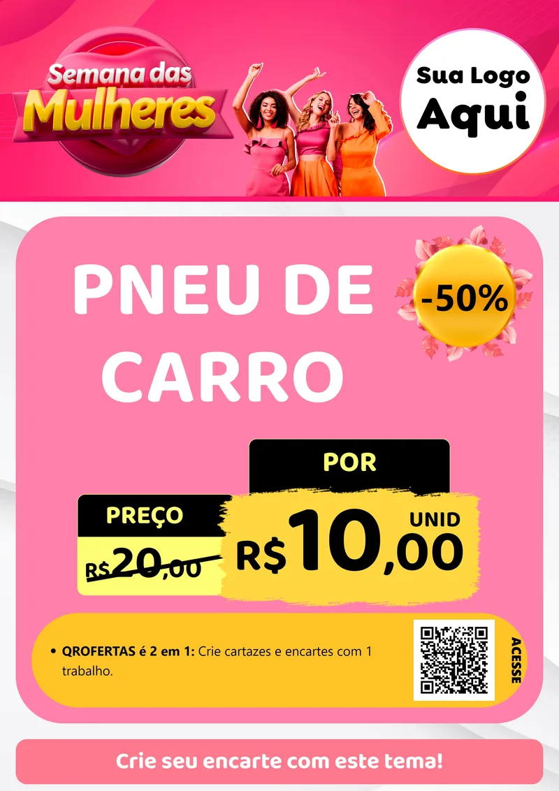 Modelo de Cartaz para Cartaz A4 Vertical com o tema Semana das Mulheres para Auto peças