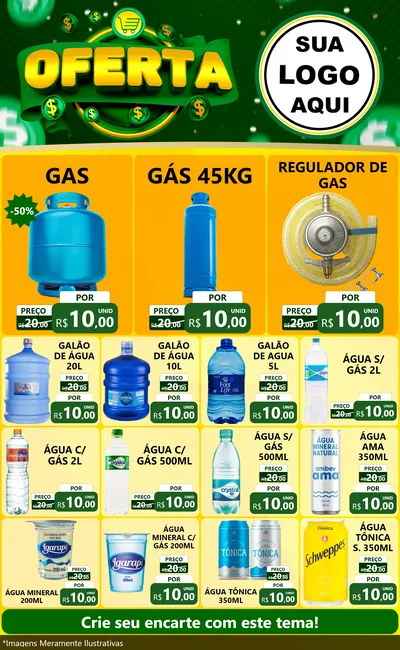 Modelo de Encarte para Encarte Grande com o tema Oferta para Água e gás