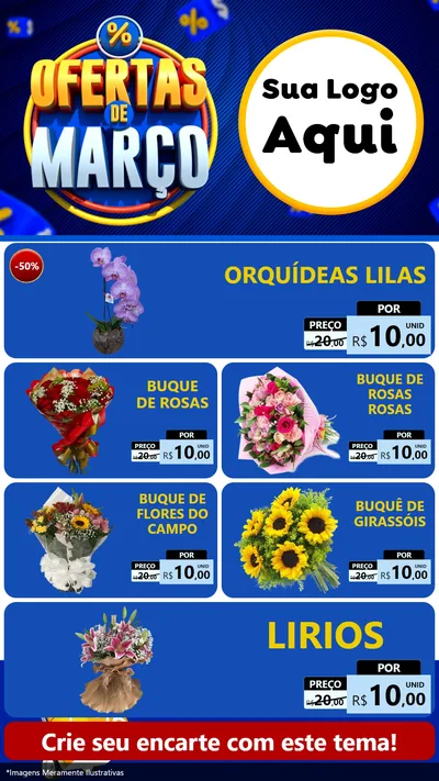 Modelo de TV para TV Vertical com o tema Ofertas de Março para Floricultura e jardim