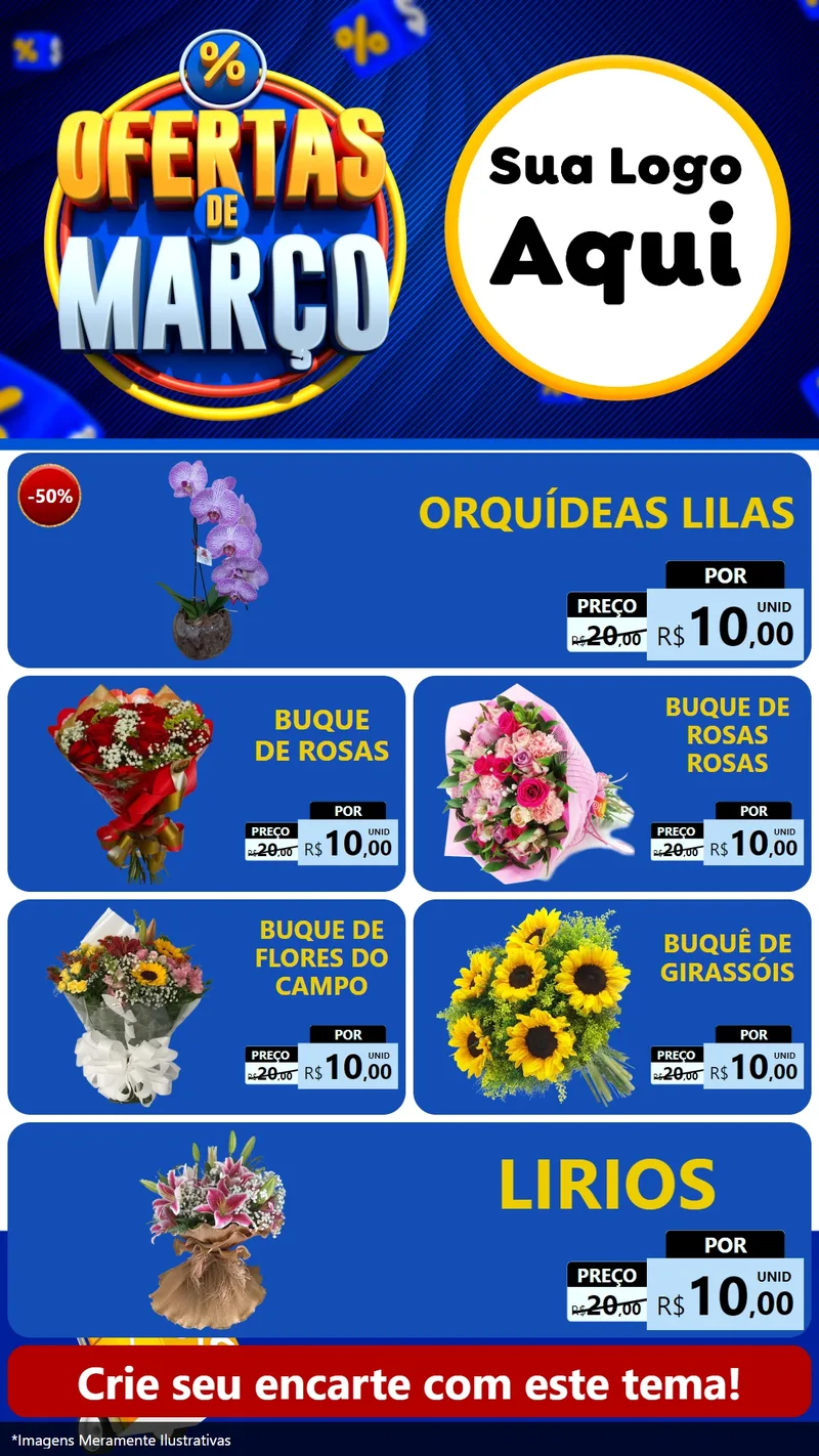 Modelo de TV para TV Vertical com o tema Ofertas de Março para Floricultura e jardim