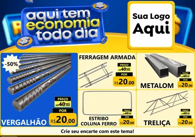 Modelo de Encarte para Encarte A4 Horizontal com o tema Aqui Tem Economia Todo Dia para Ferragens