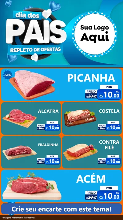 Modelo de TV para TV Vertical com o tema Dia Dos Pais Repleto de Ofertas para Açougue