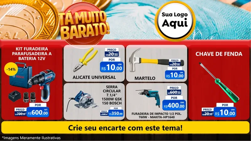 Modelo de TV para TV Horizontal com o tema Está Muito Barato para Maquinas e Ferramentas