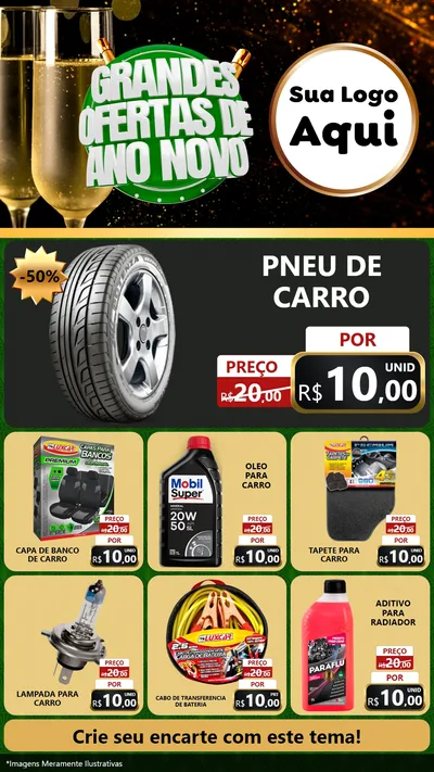 Modelo de Rede Social para Stories com o tema Grandes Ofertas de Ano Novo para Auto peças