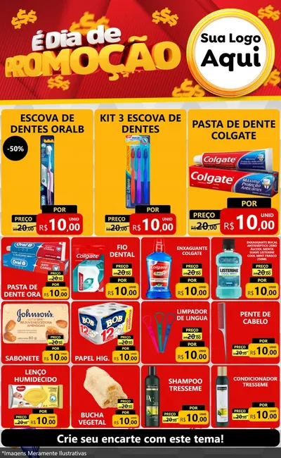 Modelo de Encarte para Encarte Grande com o tema É Dia De Promoção para Higiene Pessoal
