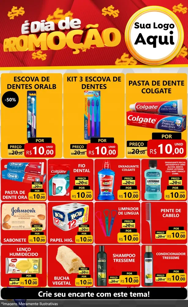 Modelo de Encarte para Encarte Grande com o tema É Dia De Promoção para Higiene Pessoal