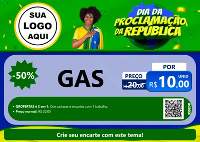 Modelo de Cartaz para Cartaz A4 Horizontal com o tema Dia Da Proclamação Da República para Água e gás