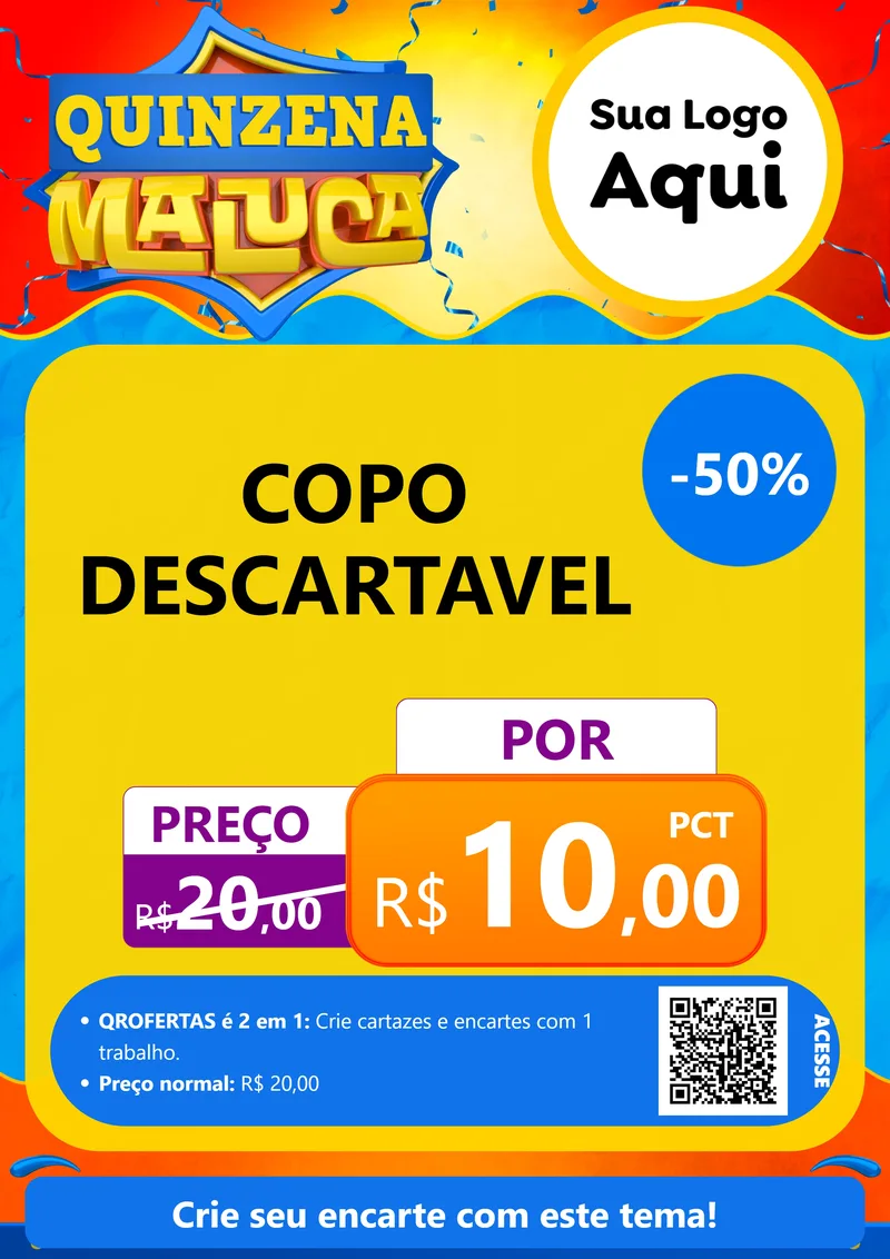Modelo de Cartaz para Cartaz A4 Vertical com o tema Quinzena Maluca para Embalagens