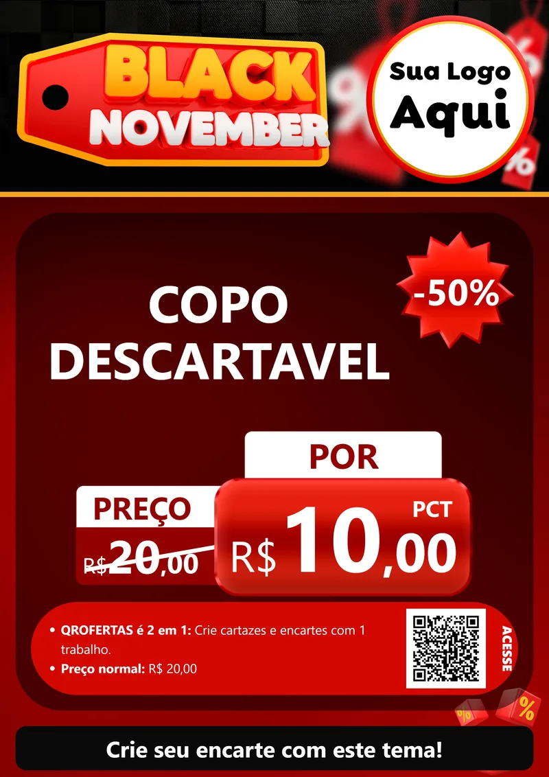 Modelo de Cartaz para Cartaz A4 Vertical com o tema Black November para Embalagens