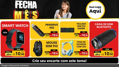 Modelo de TV para TV Horizontal com o tema Fecha Mês para Informática
