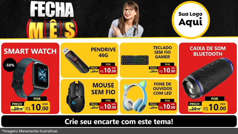 Modelo de TV para TV Horizontal com o tema Fecha Mês para Informática