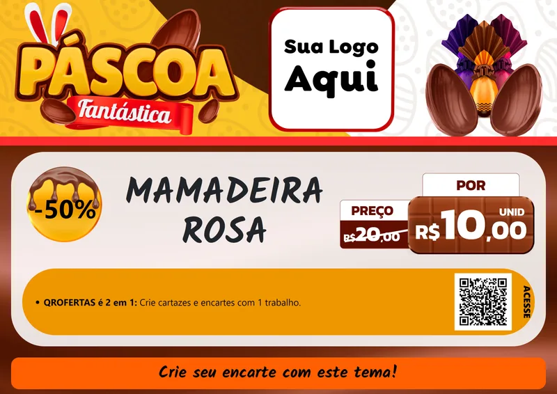 Modelo de Cartaz para Cartaz A4 Horizontal com o tema Páscoa Fantástica para Bebês