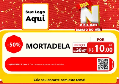 Modelo de Cartaz para Cartaz A4 Horizontal com o tema Dia N o Dia Mais Barato do Mês para Frios e Laticínios