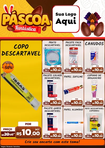 Modelo de Encarte para Encarte A4 Vertical com o tema Páscoa Fantástica para Embalagens