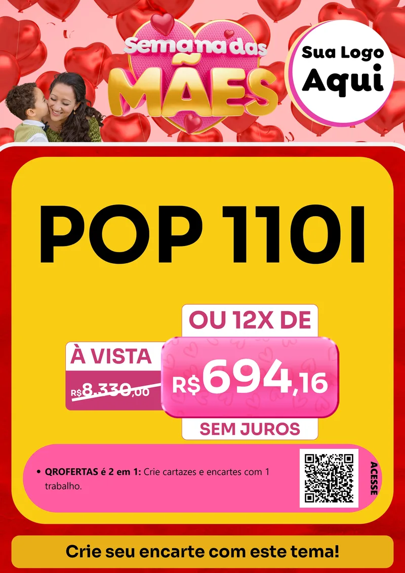 Modelo de Cartaz para Cartaz A4 Vertical com o tema Semana Das Mães para Concessionaria de Motos
