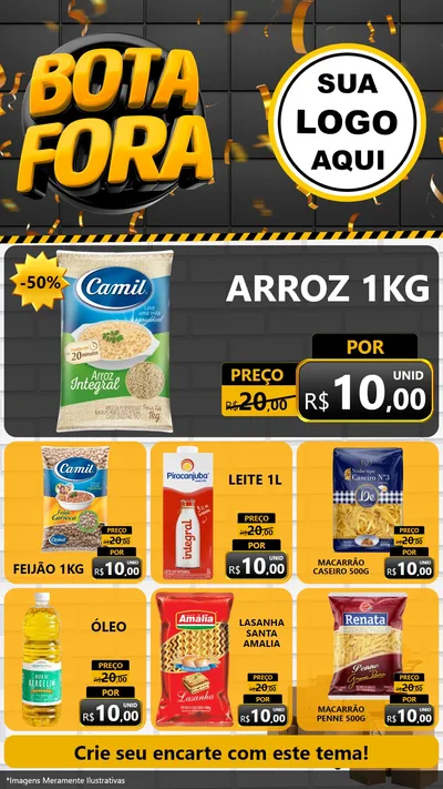 Modelo de Rede Social para Stories com o tema Bota Fora para Supermercado