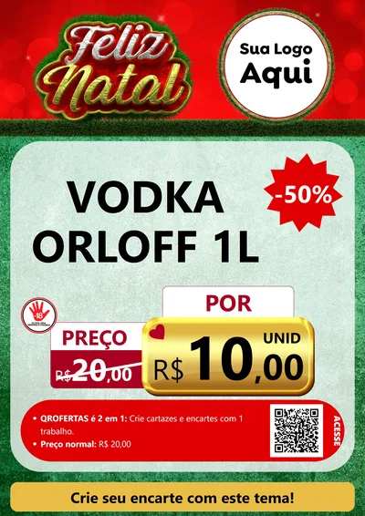 Modelo de Cartaz para Cartaz A4 Vertical com o tema Feliz Natal para Distribuidora de bebidas