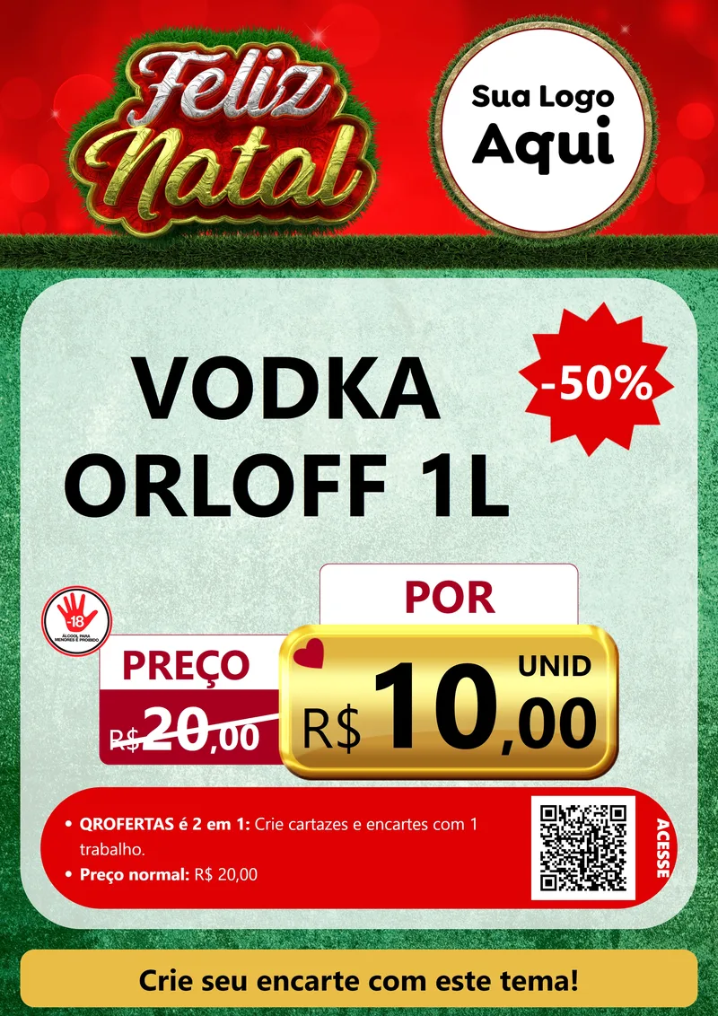 Modelo de Cartaz para Cartaz A4 Vertical com o tema Feliz Natal para Distribuidora de bebidas